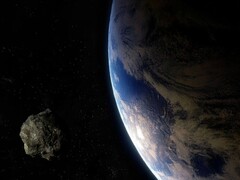 En konstnärsillustration som visar en asteroid och jorden. (Bildkälla: Batman111 - Pixabay)