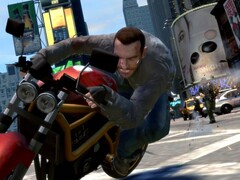 En bild från GTA IV, som visar Niko Bellic på en röd motorcykel. (Bildkälla: Steam) 