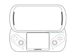 Den så kallade Anbernic Slide har en ovanlig design som bygger vidare på PSP Go och Nintendo 3DS. (Bildkälla: via Nittrx)