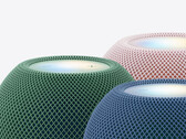 HomePod mini 2 i tre av sina fem lanseringsfärger.