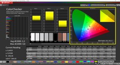 CalMAN ColorChecker (profil: Native, målfärgrymd: P3)