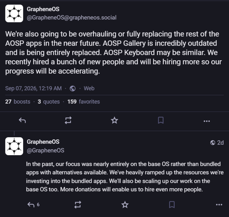 GrapheneOS utvecklar sin egen Gallery-app och sitt eget tangentbord