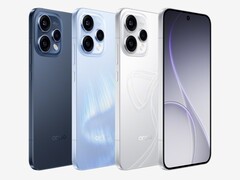 Oppo Reno 15c finns tillgänglig i färgställningarna College Blue, Aurora Blue och Starlight Bow (Bildkälla: Oppo)