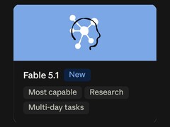 Modellkort för Claude Fable 5.1 med en ny emblem