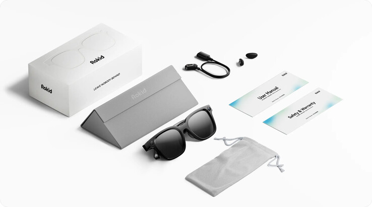 Alla artiklar som ingår i Rokid AI Glasses Style-förpackningen