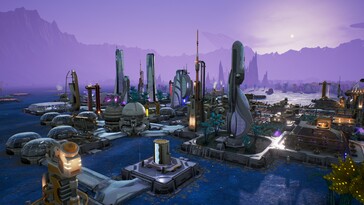 En bild som visar byggnader i Aven Colony.