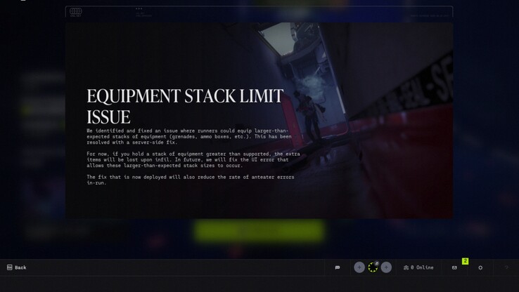 Bungie säger att en fix på serversidan nu förhindrar större än förväntade utrustningsstaplar i Marathon, med extra föremål som inte stöds förlorade vid infiltration och en minskning av anteaterfel under körningar.