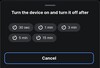 Den nya funktionen för engångstimer i Shelly Smart Control-appen. (Bildkälla: Shelly app)