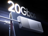 10Gbps-versionen av SSD-kabinettet kostar 29,99 dollar. På bilden: en reklambild som framhäver överföringshastigheten på 20Gbps hos den andra modellen.