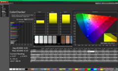 ColorChecker före kalibrering (jämfört med P3)