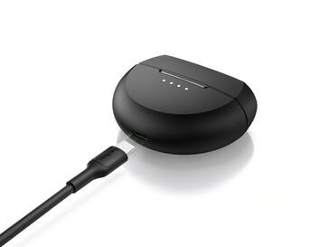 USB-C-laddningsfodralet för SoundForm Rhythm ANC-öronsnäckorna. (Bildkälla: Belkin)