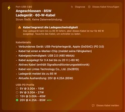 Den här Thunderbolt 3-kabeln kändes inte igen korrekt av appen.