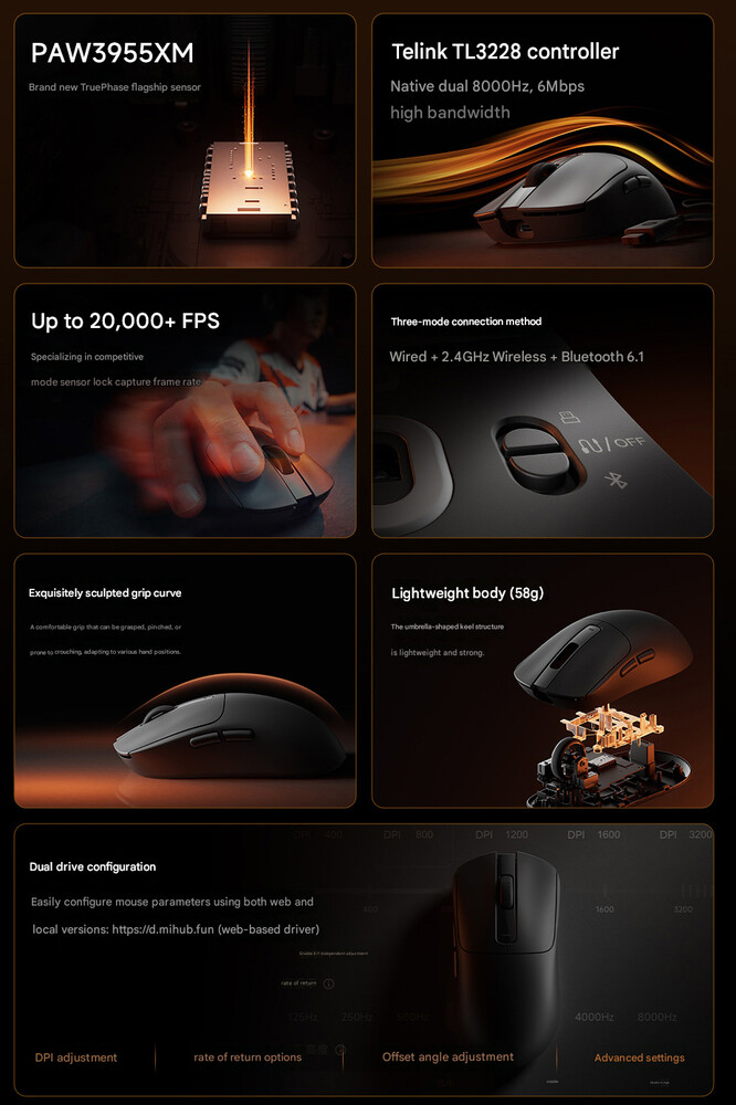 Centrala höjdpunkter i Xiaomi Gaming Mouse 2 (maskinöversatt)