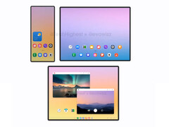 Galaxy Z TriFold kommer att vikas på ett annat sätt än de befintliga Huawei Mate XTs. (Bildkälla: via @TechHighest)