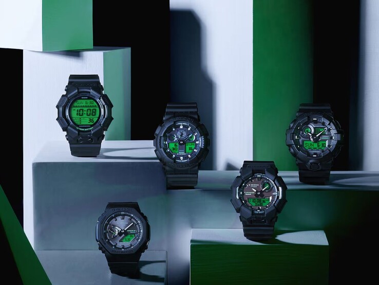 Klockorna Casio G-Shock Black och Electro Green