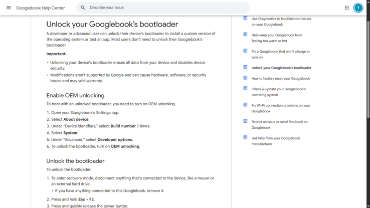 Google dokumenterar upplåsning av bootloadern på GoogleBook