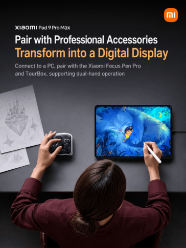 Xiaomi Pad 9 Pro Max med professionella tillbehör