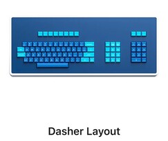 Dasher-layouten saknar styrkula och ersätter den med en numpad (Bildkälla: Atomic)