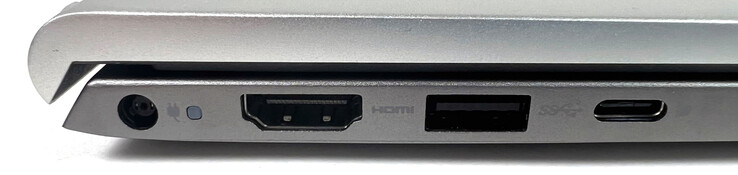 Vänster: 1x strömkontakt, 1x HDMI 1.4, 1x USB 3.1 Type-A (Gen 1), 1x USB 3.1 Type-C (Gen 1)