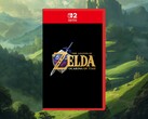 Modell av förpackningen till remaken av ”Zelda: Ocarina of Time” för Switch 2