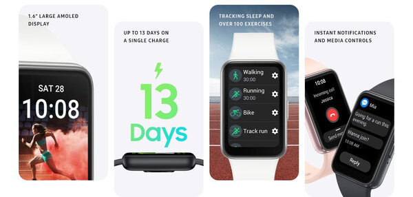 Viktiga egenskaper hos Galaxy Fit 3.