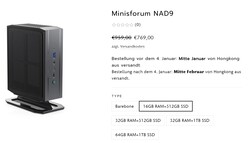 Minisforum Neptune Series NAD9-konfigurationer (källa: Minisforum)