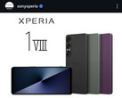 Den smartphone som visas på bilden är Xperia 1 VII, inte Xperia 1 VIII.