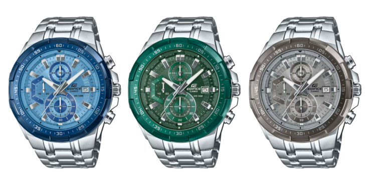 Från vänster till höger: Casio Edifice EFR-539D-2AV, EFR-539D-3AV och EFR-539D-8AV. (Bildkälla: Casio, redigerad)