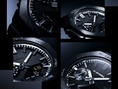 Ett collage av närbilder som visar urtavlans struktur, timmarkeringarna och bezeln på Casio G-Shock GM-2100LXB.
