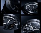 Ett collage av närbilder som visar urtavlans struktur, timmarkeringarna och bezeln på Casio G-Shock GM-2100LXB.