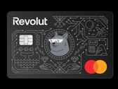 Revolut Mastercard med lysdioder. Ögonen lyser upp vid betalning.