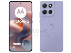Moto G86 är något av en avvikelse från Moto G85 när det gäller design. (Bildkälla: via Nieuwe Mobiel)