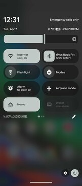 Meddelandeskugga med snabbinställningar