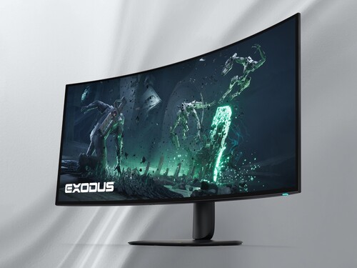 Krökning av Alienware AW3926QW 5K OLED-monitor visas