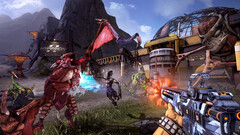 Skärmdump från Borderlands 2 visar monster som slåss mot Zero