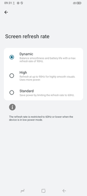 60 Hz- och 90 Hz-lägen för displayen. (Bildkälla: Sergey Tarasov - Notebookcheck)