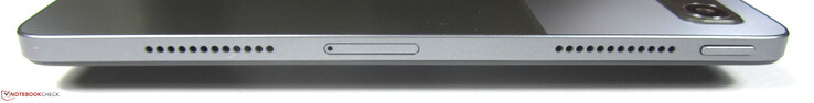 Till vänster: Högtalare, microSD-kortplats, högtalare