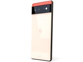 Baksidan av Google Pixel 6 med G-logotypen och den svarta kameraraden