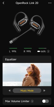 OpenRock Link 20-appen tillåter anpassning av dess inställningar. (Bildkälla: Notebookcheck)