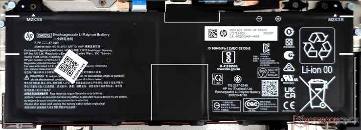 Batteriet på 47,3 WHr i Chromebook 15a ger acceptabla drifttider