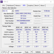 CPU-Z: RAM-kortplats 1