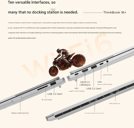 Port urval av bärbara datorer (Bildkälla: Lenovo - maskin översatt)