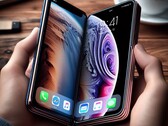 En hopfällbar iPhone (kanske liknande denna AI-genererade rendering) kan lanseras nästa år, enligt JPMorgan. (Bildkälla: AI-generated)