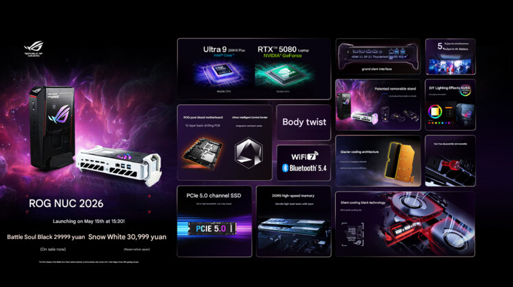 Centrala höjdpunkter i den uppdaterade ROG NUC gaming mini PC (maskinöversatt)