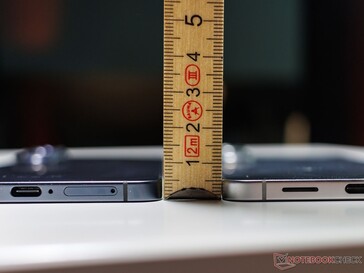 Galaxy S25 Kanttjocklek (bildkälla: Notebookcheck)