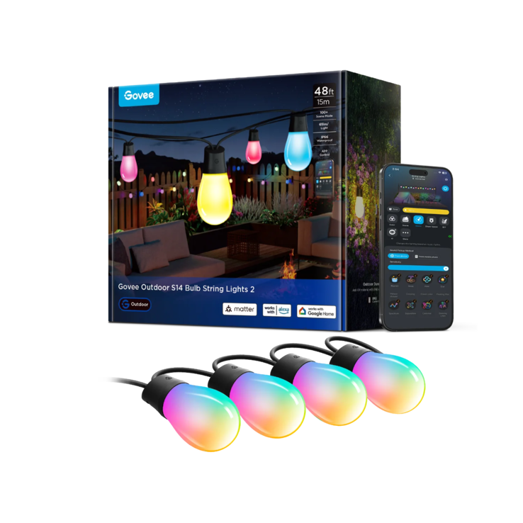 Govee Smart Outdoor S14 Bulb String Lights 2. (Bildkälla: Govee)