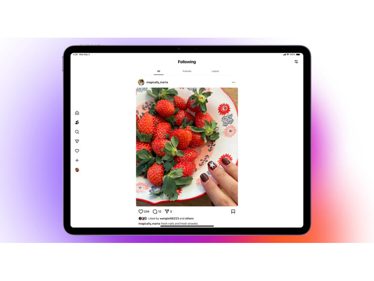 En skärmdump av den nya fliken Following som är exklusiv för Instagram iPad-appen. (Bildkälla: Instagram)