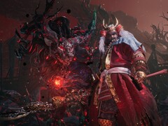 Ett monster och en samuraj i Nioh 3. 