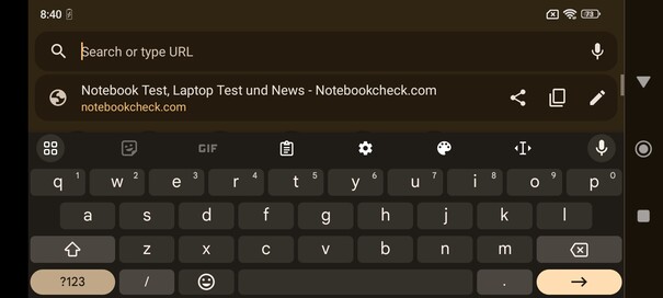 Tangentbord horisontellt