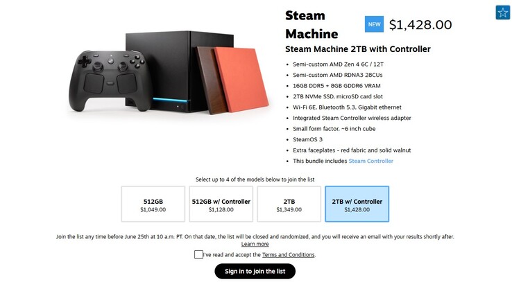 Steam Machine finns listad i Steam-butiken.